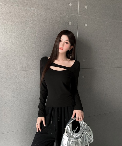 VEILA(ヴェイラ)の「アシンメトリーデザイントップス(Tシャツ/カットソー・レディース・ホワイト/ブラック/グレー・S/M/L)」の20枚目の写真