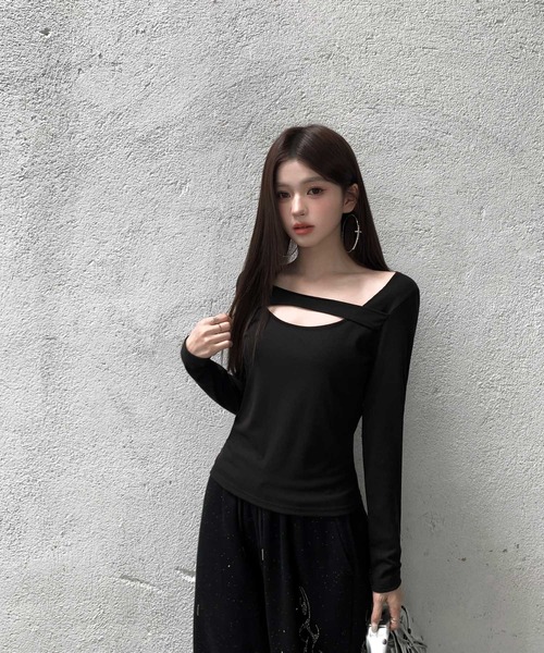 VEILA(ヴェイラ)の「アシンメトリーデザイントップス(Tシャツ/カットソー・レディース・ホワイト/ブラック/グレー・S/M/L)」の21枚目の写真