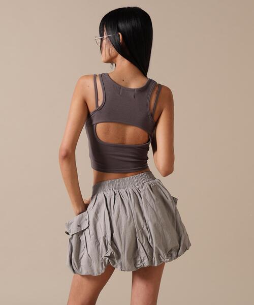 DeEVA（ディーヴァ）の「DeEVA/ディーヴァ/CUTOUT LACE-UP TANK（タンクトップ・レディース・ブラック/グレー・F）」の7枚目の写真
