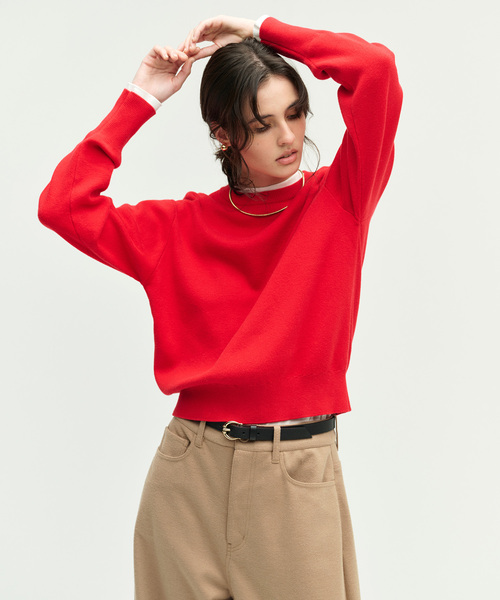 N.O.R.C(ノーク)の「【コットンカシミヤ】ニットプルオーバー(ニット/セーター・レディース・ブラック/イエロー/ブルー/レッド/ピンク/アイボリー/グレー・フリー)」の7枚目の写真