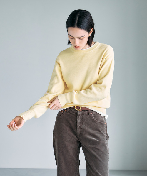 N.O.R.C(ノーク)の「【コットンカシミヤ】ニットプルオーバー(ニット/セーター・レディース・ブラック/イエロー/ブルー/レッド/ピンク/アイボリー/グレー・フリー)」の5枚目の写真