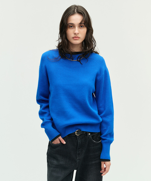 N.O.R.C(ノーク)の「【コットンカシミヤ】ニットプルオーバー(ニット/セーター・レディース・ブラック/イエロー/ブルー/レッド/ピンク/アイボリー/グレー・フリー)」の4枚目の写真