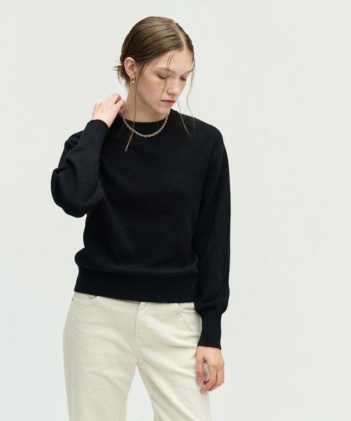 N.O.R.C(ノーク)の「【コットンカシミヤ】ニットプルオーバー(ニット/セーター・レディース・ブラック/イエロー/ブルー/レッド/ピンク/アイボリー/グレー・フリー)」の2枚目の写真