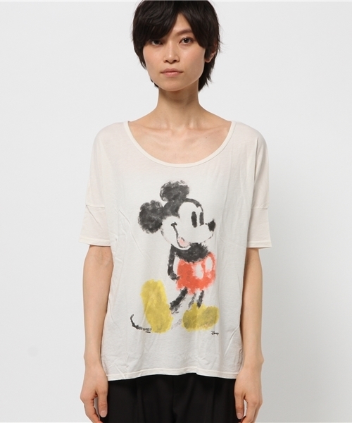 JUNK FOOD（ジャンクフード）の「Shading MICKEY MOUSE/ぼかしミッキマウスーTシャツ（Tシャツ/カットソー・レディース・キナリ・MEDIUM/SMALL/X-SMALL/LARGE）」の2枚目の写真