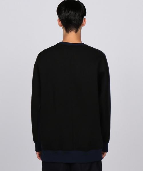 EN ROUTE（アンルート）の「ENR ダンボールニットバイカラープルオーバー（スウェット・メンズ・Black/Navy・2/1/3）」の4枚目の写真