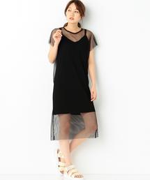 Another Edition | ワッフルキャミ＆チュールワンピース/AEMBC　ワッフルCAMI＆チュールOP◆(ワンピース)