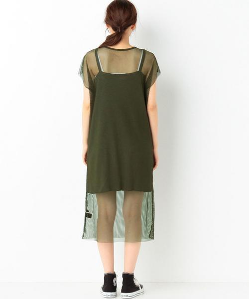 Another Edition（アナザーエディション）の「ワッフルキャミ＆チュールワンピース/AEMBC　ワッフルCAMI＆チュールOP◆（ワンピース・レディース・ブラック/ピンク/オリーブ・FREE）」の11枚目の写真