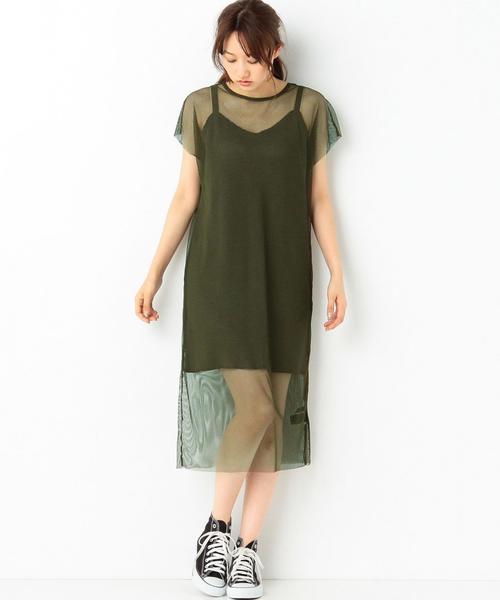 Another Edition（アナザーエディション）の「ワッフルキャミ＆チュールワンピース/AEMBC　ワッフルCAMI＆チュールOP◆（ワンピース・レディース・ブラック/ピンク/オリーブ・FREE）」の17枚目の写真