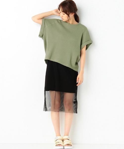 Another Edition（アナザーエディション）の「ワッフルキャミ＆チュールワンピース/AEMBC　ワッフルCAMI＆チュールOP◆（ワンピース・レディース・ブラック/ピンク/オリーブ・FREE）」の15枚目の写真