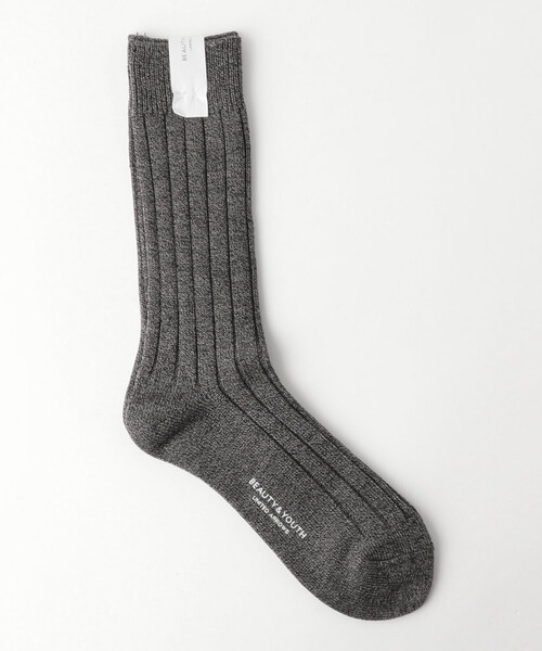 BEAUTY&YOUTH UNITED ARROWS(ビューティーアンドユースユナイテッドアローズ)の「BY シルケット リブ ソックス ◆(ソックス/靴下・メンズ・ピンク/ホワイト/その他1/ブラック/パープル・フリー)」の5枚目の写真