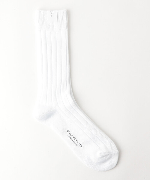 BEAUTY&YOUTH UNITED ARROWS(ビューティーアンドユースユナイテッドアローズ)の「BY シルケット リブ ソックス ◆(ソックス/靴下・メンズ・ピンク/ホワイト/その他1/ブラック/パープル・フリー)」の2枚目の写真