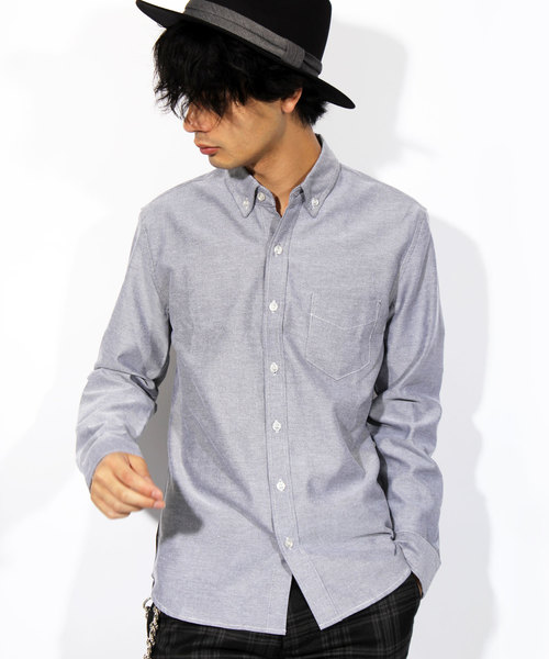 ８(eight)（エイト）の「オックスフォードシャツ 長袖シャツ コットン（シャツ/ブラウス・メンズ・グレー/ホワイト/ピンク/ブラック/ブルー・MEDIUM/LARGE/X-LARGE）」の4枚目の写真