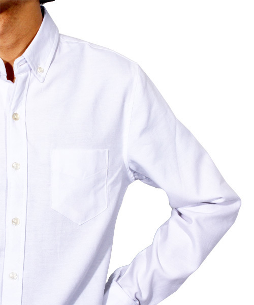 ８(eight)（エイト）の「オックスフォードシャツ 長袖シャツ コットン（シャツ/ブラウス・メンズ・グレー/ホワイト/ピンク/ブラック/ブルー・MEDIUM/LARGE/X-LARGE）」の9枚目の写真