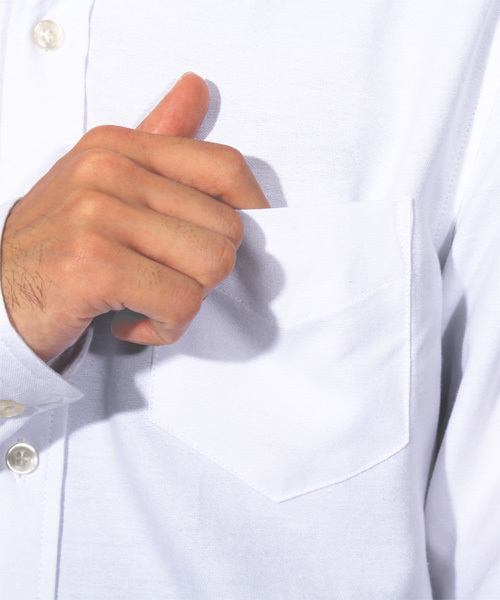 ８(eight)（エイト）の「オックスフォードシャツ 長袖シャツ コットン（シャツ/ブラウス・メンズ・グレー/ホワイト/ピンク/ブラック/ブルー・MEDIUM/LARGE/X-LARGE）」の20枚目の写真