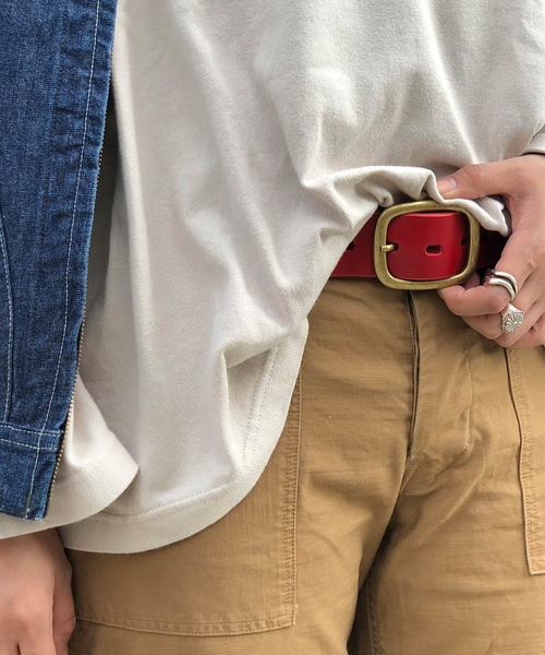 OLD BETTY'S（オールドベティーズ）の「Caddilac Leather Belt/キャデラックレザーベルト（ベルト・レディース・ネイビー/ブラウン/キャメル/オリーブ/レッド/ナチュラル・FREE）」の16枚目の写真