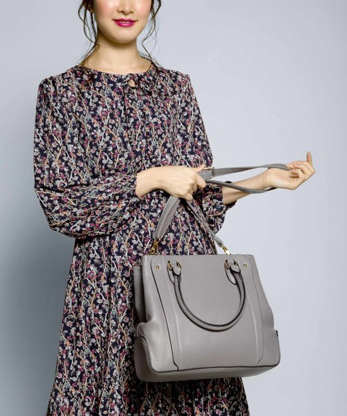 PLAIN CLOTHING（プレーンクロージング）の「スクエアハンドバッグ/ショルダーバッグ【PLAIN CLOTHING】（ハンドバッグ・レディース・グレー/キャメル/ベージュ/ブラック・FREE）」の20枚目の写真