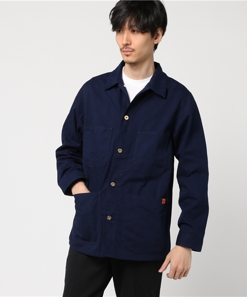 Purple&Yellow(パープルアンドイエロー)の「ユニバーサルオーバーオールコラボカバーオール(その他アウター・メンズ・ネイビー/ベージュ・LARGE/MEDIUM/X-LARGE/SMALL)」の1枚目の写真