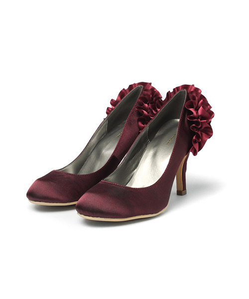 menue（メヌエ）の「バックフリル ハイヒール サテンパンプス（8.5cmヒール）（パンプス・レディース・ブラック/レッド系その他/シルバー/ネイビー/ワインレッド/パープル系その他/エメラルド/ベージュ系その他・23.5cm/21.5cm/24cm/24.5cm/25.5cm/26cm/25cm/23cm/22.5cm/22cm）」の6枚目の写真