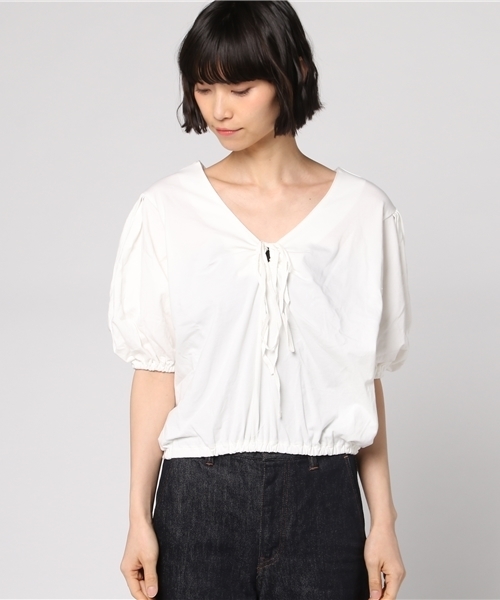 SLY(スライ)の「DARLIN DAHLIA ギャザーTOPS(タンクトップ・レディース・ブルー系その他/ブラックミックス/ブラック/オレンジ系その他/ホワイト・1/2)」の6枚目の写真