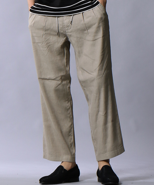5351 POUR LES HOMMES(ゴーサンゴーイチプールオム)の「NORTHERN LINEN製品染めワイドパンツ(その他パンツ・メンズ・ベージュ/ブラック/キャメル・46/48/44)」の1枚目の写真