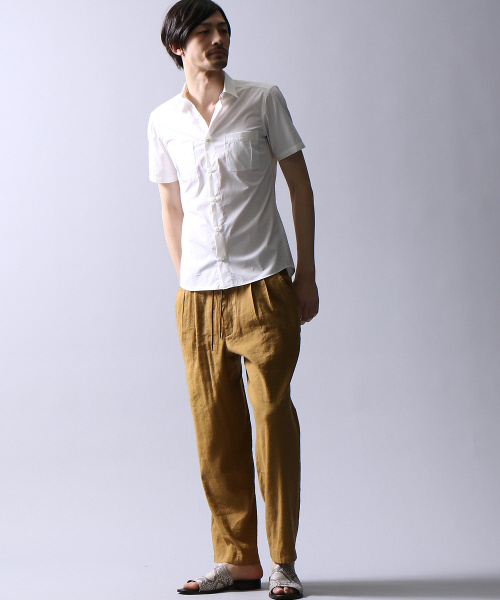 5351 POUR LES HOMMES(ゴーサンゴーイチプールオム)の「NORTHERN LINEN製品染めワイドパンツ(その他パンツ・メンズ・ベージュ/ブラック/キャメル・46/48/44)」の7枚目の写真