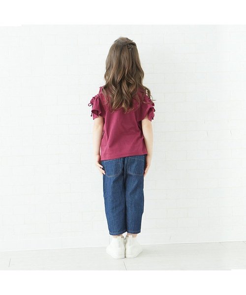 apres les cours（アプレレクール）の「2WAYオフショルダーTシャツ（Tシャツ/カットソー・キッズ・オレンジ/レッド/グレー・110/130/80/90/120/140/100）」の5枚目の写真