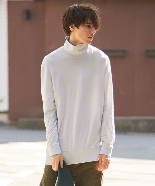 OURET（オーレット）の「COTTON GAUZE SWEAT HIGH NECK PULLOVER（スウェット・メンズ・グリーン系その他/ブラック/ホワイト系その他・2/3/1）」の3枚目の写真