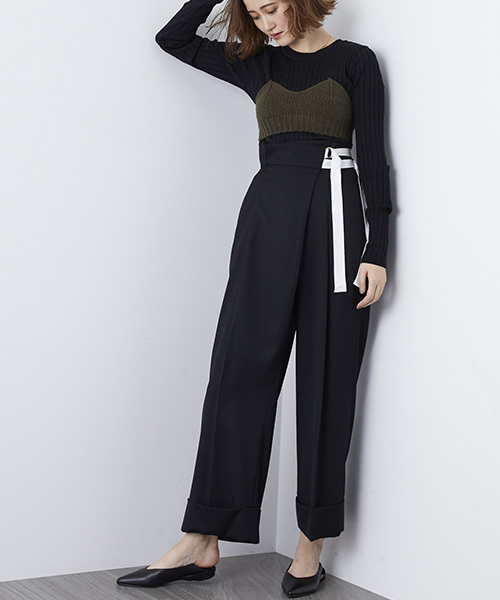 STUDIOUS（ステュディオス）の「オペラニットビスチェ（その他トップス・レディース・カーキ/チャコールグレー/オフホワイト・FREE）」の6枚目の写真