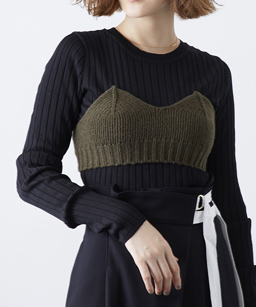 STUDIOUS（ステュディオス）の「オペラニットビスチェ（その他トップス・レディース・カーキ/チャコールグレー/オフホワイト・FREE）」の7枚目の写真