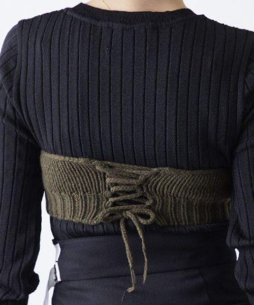 STUDIOUS（ステュディオス）の「オペラニットビスチェ（その他トップス・レディース・カーキ/チャコールグレー/オフホワイト・FREE）」の9枚目の写真