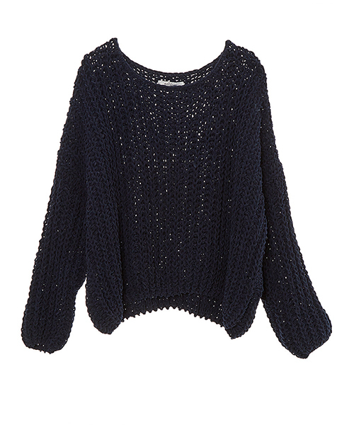 fifth(フィフス)の「鍵編みニットプルオーバー(ニット/セーター・レディース・ブラック/ネイビー/グレー/スモークピンク/キャメル/オフホワイト/ブラウン・MEDIUM)」の5枚目の写真