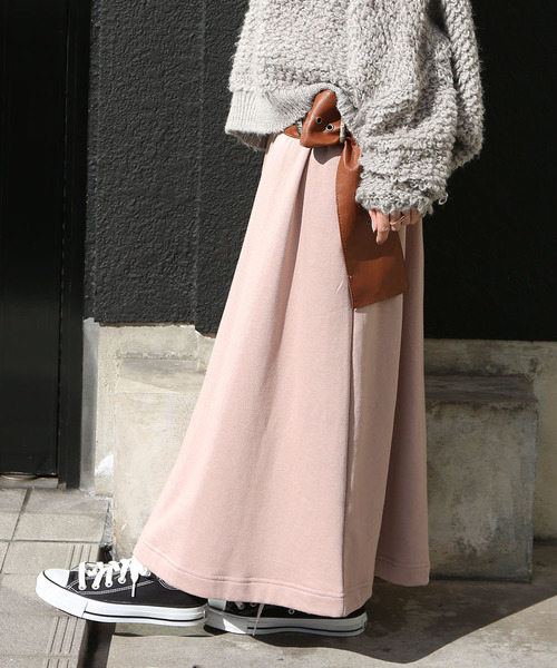 n'OrLABEL（ノアールレーベル）の「『ラフロングスカート』（スカート・レディース・ブラック/ネイビー/杢グレー/スモークピンク/カーキ・FREE）」の5枚目の写真