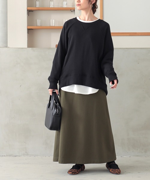 n'OrLABEL（ノアールレーベル）の「『ラフロングスカート』（スカート・レディース・ブラック/ネイビー/杢グレー/スモークピンク/カーキ・FREE）」の18枚目の写真