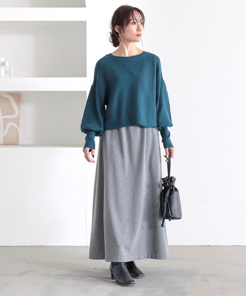 n'OrLABEL（ノアールレーベル）の「『ラフロングスカート』（スカート・レディース・ブラック/ネイビー/杢グレー/スモークピンク/カーキ・FREE）」の19枚目の写真