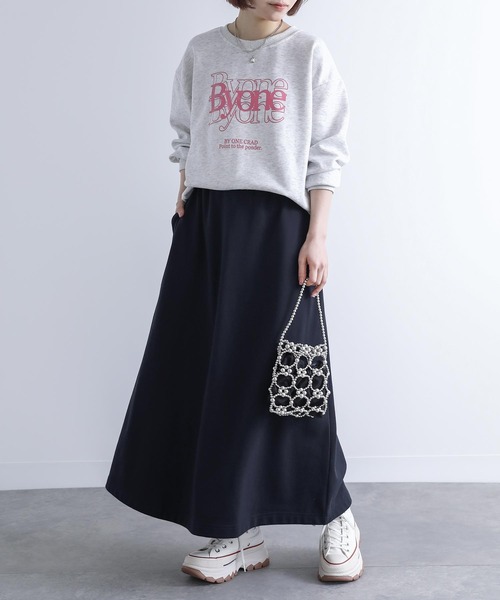 n'OrLABEL（ノアールレーベル）の「『ラフロングスカート』（スカート・レディース・ブラック/ネイビー/杢グレー/スモークピンク/カーキ・FREE）」の15枚目の写真