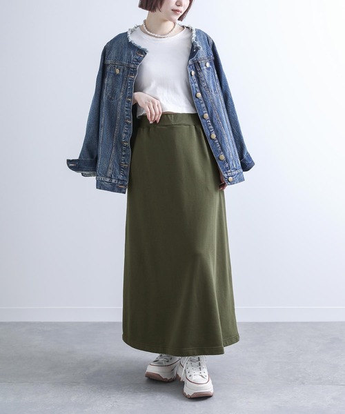 n'OrLABEL（ノアールレーベル）の「『ラフロングスカート』（スカート・レディース・ブラック/ネイビー/杢グレー/スモークピンク/カーキ・FREE）」の11枚目の写真