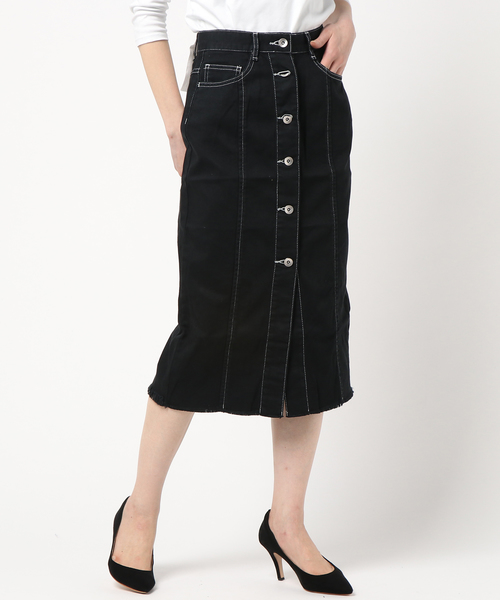 PAGEBOY(ページボーイ)の「デニム前ボタンタイトスカート(デニムスカート・レディース・ライトブルー/サックスブルー/ブラック・SMALL/MEDIUM)」の21枚目の写真