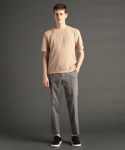 MONSIEUR NICOLE（ムッシュニコル）の「グラフィックジャカード クルーネックニット（ニット/セーター・メンズ・インディゴブルー/ブラック/グレー/ベージュ/ブルー/ピンク/ホワイト・LARGE/MEDIUM/M/L/XL）」の20枚目の写真