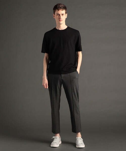 MONSIEUR NICOLE（ムッシュニコル）の「グラフィックジャカード クルーネックニット（ニット/セーター・メンズ・インディゴブルー/ブラック/グレー/ベージュ/ブルー/ピンク/ホワイト・LARGE/MEDIUM/M/L/XL）」の18枚目の写真