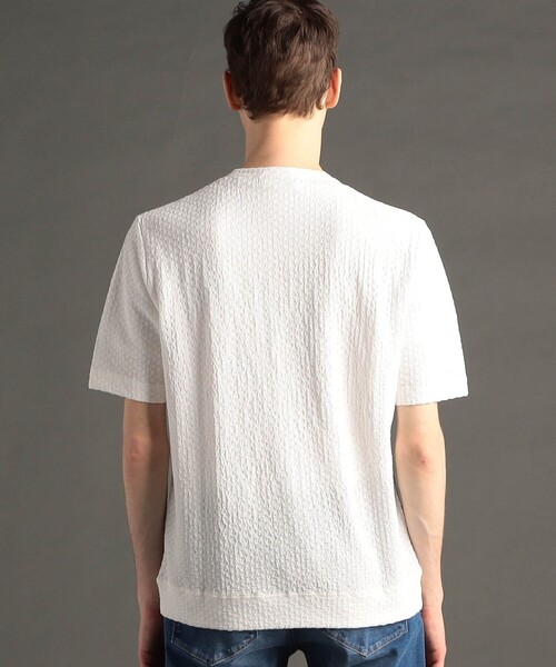 MONSIEUR NICOLE（ムッシュニコル）の「グラフィックジャカード クルーネックニット（ニット/セーター・メンズ・インディゴブルー/ブラック/グレー/ベージュ/ブルー/ピンク/ホワイト・LARGE/MEDIUM/M/L/XL）」の16枚目の写真