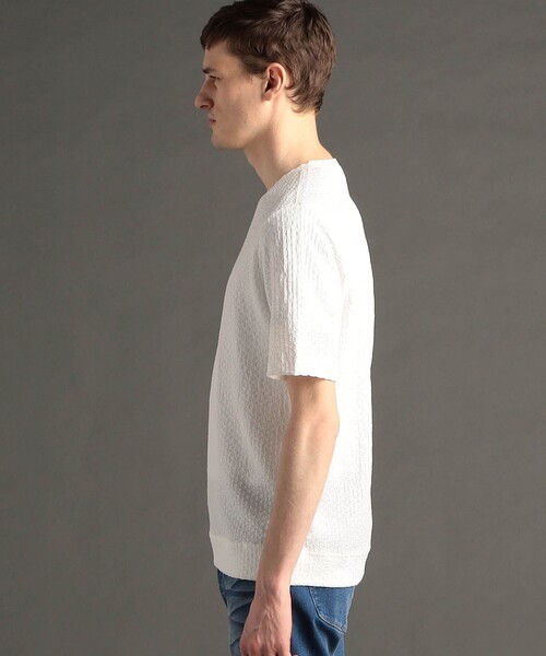 MONSIEUR NICOLE（ムッシュニコル）の「グラフィックジャカード クルーネックニット（ニット/セーター・メンズ・インディゴブルー/ブラック/グレー/ベージュ/ブルー/ピンク/ホワイト・LARGE/MEDIUM/M/L/XL）」の15枚目の写真