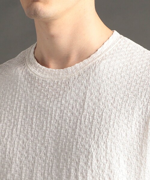 MONSIEUR NICOLE（ムッシュニコル）の「グラフィックジャカード クルーネックニット（ニット/セーター・メンズ・インディゴブルー/ブラック/グレー/ベージュ/ブルー/ピンク/ホワイト・LARGE/MEDIUM/M/L/XL）」の14枚目の写真