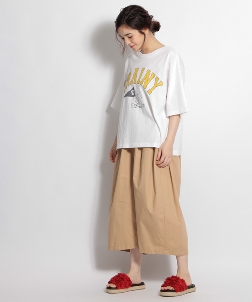 niko and...（ニコアンド）の「コットンフラッグアニマルカーブTシャツ（Tシャツ/カットソー・レディース・ホワイト/カーキ/ネイビー・FREE）」の5枚目の写真