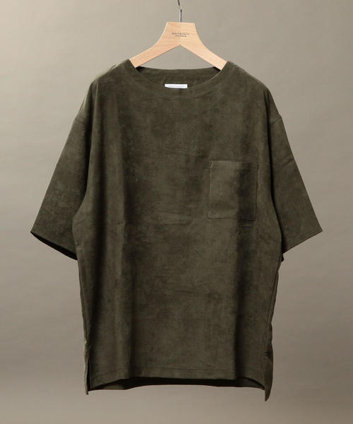 BEAUTY&YOUTH UNITED ARROWS(ビューティーアンドユースユナイテッドアローズ)の「BY スエードタッチ ワイドフォルム ハーフスリーブ カットソー ◆(Tシャツ/カットソー・メンズ・ライトグレー/ダークグリーン/ネイビー・SMALL/MEDIUM/LARGE/X-LARGE)」の2枚目の写真