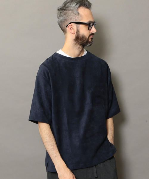 BEAUTY&YOUTH UNITED ARROWS(ビューティーアンドユースユナイテッドアローズ)の「BY スエードタッチ ワイドフォルム ハーフスリーブ カットソー ◆(Tシャツ/カットソー・メンズ・ライトグレー/ダークグリーン/ネイビー・SMALL/MEDIUM/LARGE/X-LARGE)」の5枚目の写真