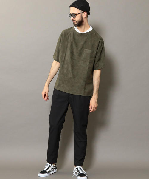 BEAUTY&YOUTH UNITED ARROWS(ビューティーアンドユースユナイテッドアローズ)の「BY スエードタッチ ワイドフォルム ハーフスリーブ カットソー ◆(Tシャツ/カットソー・メンズ・ライトグレー/ダークグリーン/ネイビー・SMALL/MEDIUM/LARGE/X-LARGE)」の18枚目の写真