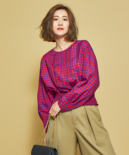 Abahouse Devinette(ドゥヴィネット)の「ウエストシャーリングプルオーバー(シャツ/ブラウス・レディース・ネイビー/レッド・フリー)」の1枚目の写真