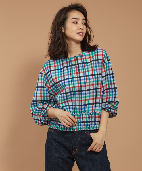 Abahouse Devinette(ドゥヴィネット)の「ウエストシャーリングプルオーバー(シャツ/ブラウス・レディース・ネイビー/レッド・フリー)」の7枚目の写真