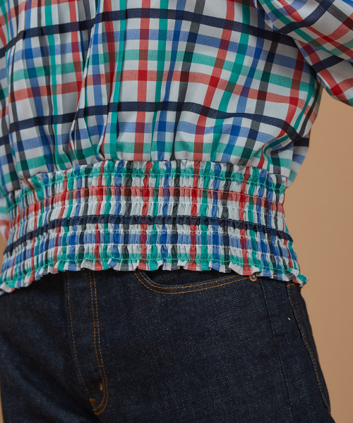 Abahouse Devinette(ドゥヴィネット)の「ウエストシャーリングプルオーバー(シャツ/ブラウス・レディース・ネイビー/レッド・フリー)」の9枚目の写真