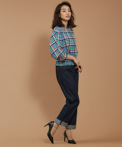 Abahouse Devinette(ドゥヴィネット)の「ウエストシャーリングプルオーバー(シャツ/ブラウス・レディース・ネイビー/レッド・フリー)」の14枚目の写真